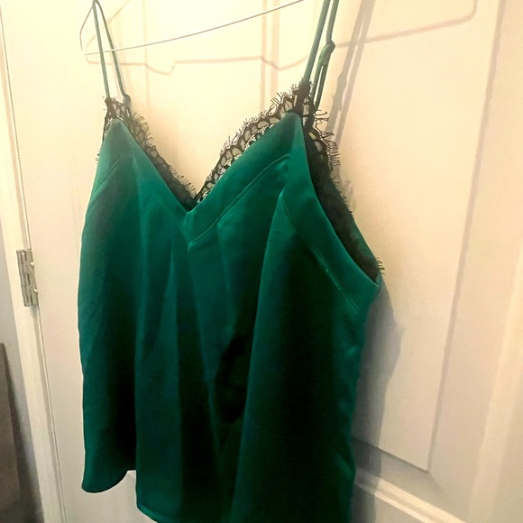 NWT Women’s Gibsonlook Green Camisole with Lace Trim, Size Large - Picture 4 of 7